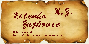 Milenko Žujković vizit kartica